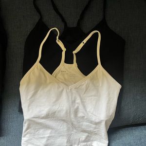 Pact Organic Cotton Tanks, Size Medium, black and white